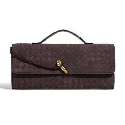 Adornia Women's Woven Faux Leather Baguette Bag