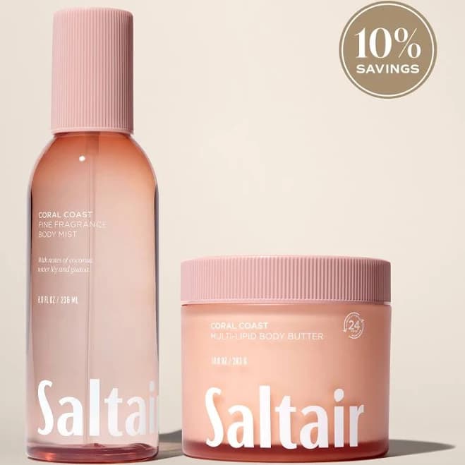 Coral Coast - Body Duo by Saltair | Scented Body Mist & Moisturizing Body Butter For Dry Skin