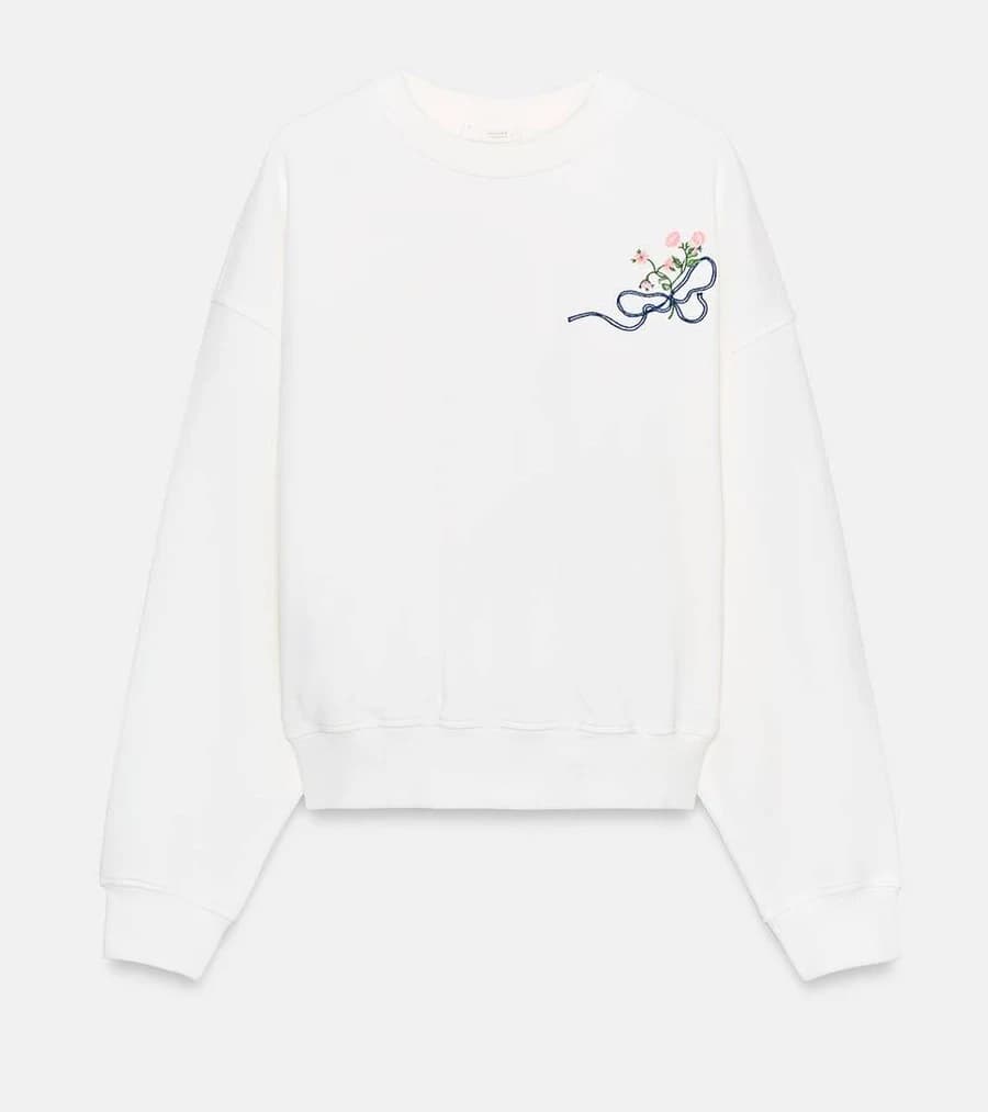Zara Embroidered Floral Sweatshirt