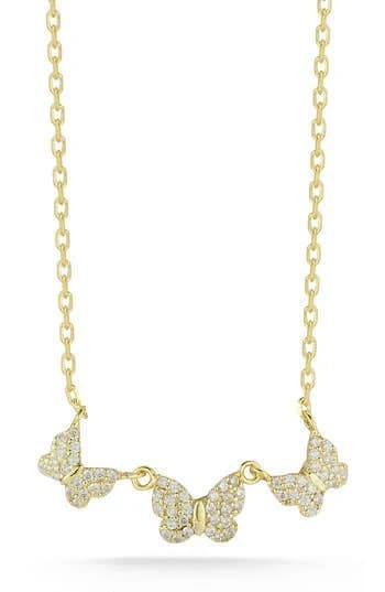 GLAZE JEWELRY 14K Gold Plated Sterling Silver Butterfly Pendant Necklace