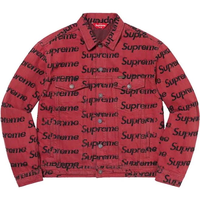 Supreme Frayed Logos Denim Trucker Jacket