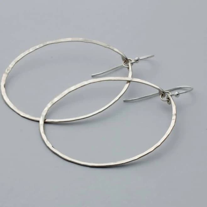 Women's Large Round Hoop Earrings Gold Filled by Delia Langan Jewelry