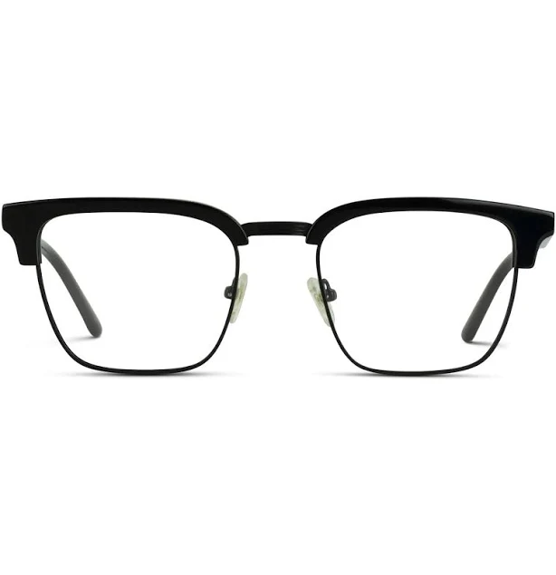 Jaxon | Semi-Rimless Square Prescription Eyeglasses Black