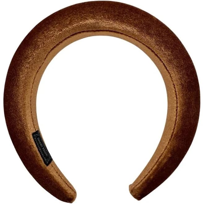 Padded Velvet Headband Brown Puffy Cloud Style Fashion Accessory