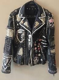 Personalized Men's Patches Studded Jacket, Made to Order Premium Leather Gothic Jacket, Motorbike Punk Silver Studs Fashion Jacket, - Etsy Australia