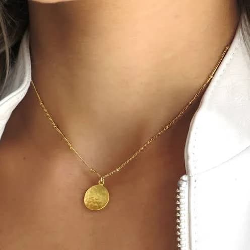 Dainty Gold Coin Pendant Necklace