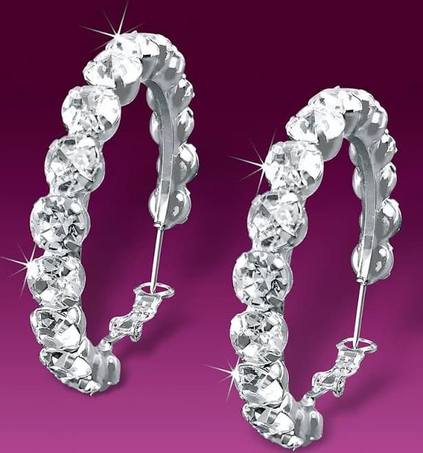 Big and Bold Rhinestone Hoop Earrings
