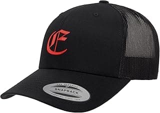 Old English Letter E Trucker Hat, Embroidered Initial Snapback Mesh Baseball Cap Adjustable for Men & Women