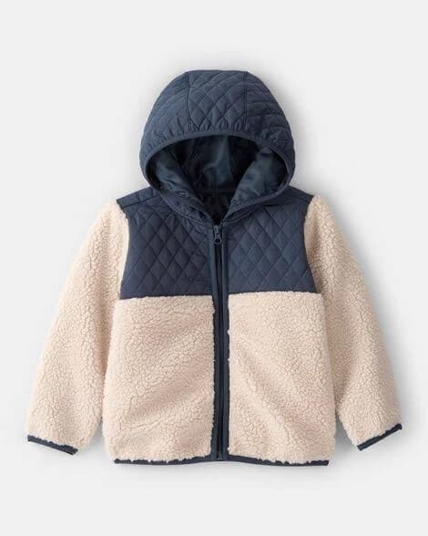 Carter's Boys' Color Block Hooded Zip-Up Jacket