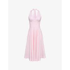 House Of Cb Corset-Bodice Stretch-Cotton Midi Dress - White Stretch | Editorialist