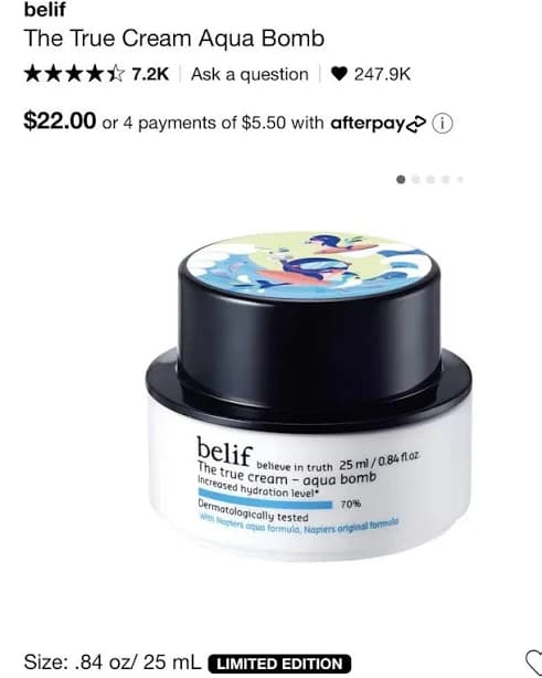 Belif The True Cream Aqua Bomb