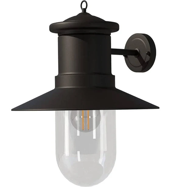 Ambiate 1-Light Black Hardwired Outdoor Wall Lantern Light Sconce