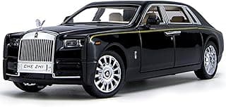 1:24 Simulated Rolls-Royce Phantom Alloy Car Model Sound Light Return Toy Car Metal Luxury Limousine Boys Collection Ornament Gift (Black)