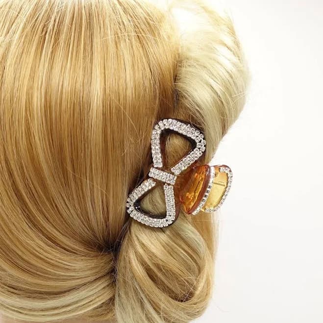 Rhinestone Bow Hair Claw