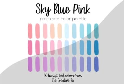 Sky Blue Pink Procreate Palette