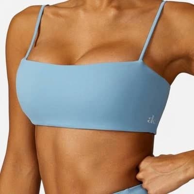 Anna-Kaci Women's Square Neck Sports Bra with Thin Straps