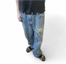 Baggy vintage Levi's 501s blue jeans with distressed details36waist/41in length