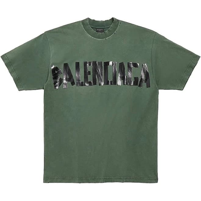 Balenciaga Men's Medium Fit Tape Type Logo Graphic T-Shirt