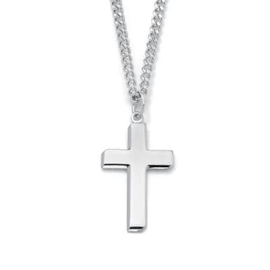PalmBeach Jewelry Men's 24" Sterling Silver Cross Pendant Necklace