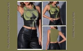 SOLY HUX Women's Y2k Graphic Print Crop Tank Top Sleeveless Round Neck Tops Black and White Print XS at Amazon Women's Clothing store