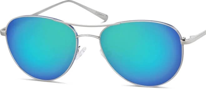 Zenni Men's Aviator RX Stainless Steel Blokz Blue Light Sunglasses