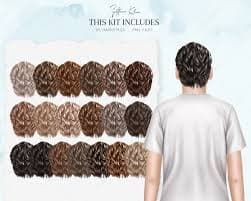 Hairstyles Clipart for Teenagers V2, Teen Hair PNG Clip Art - Svetlana Kleine