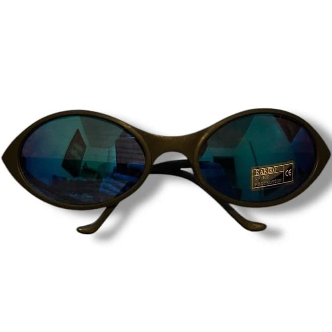 Womens Black Sunglasses Vintage Oval Narrow Frames Y2k Style