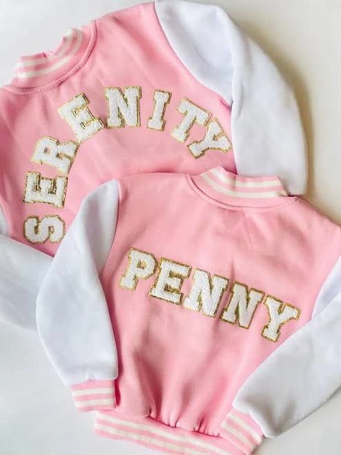 Personalized Toddler Girls Varsity Jacket