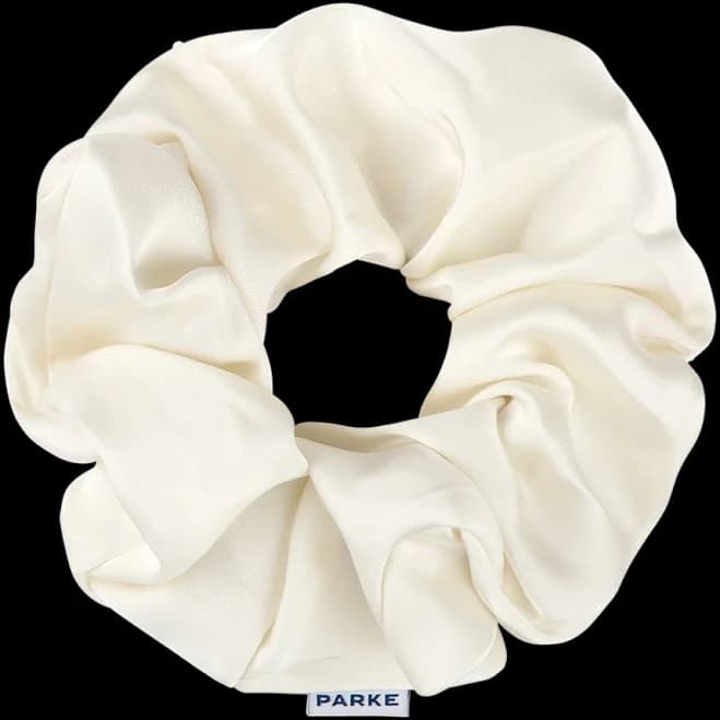 Kitsch Recycled Satin Oversized Scrunchies – Large Hair Scrunchies for Women, Eco-Friendly Hair Ties & Ponytail Holders | Ideal Gifts for Women - Camel & Cream, 2pc Set
