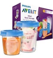 Philips AVENT reusable Breast Milk and Baby Food Storage Cups, Pack of 20 (10 x 180ml, 10x 240ml), BPA-Free & Leak Proof