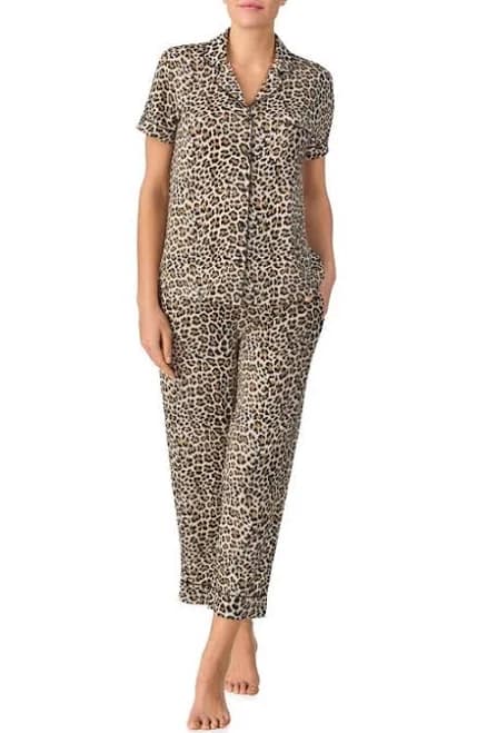 Kate Spade Women's Classic Leopard Cropped Pajama Set