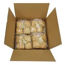 Turano Frozen 4" Baked Square Unsliced Ciabatta Roll