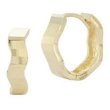 LUMINOR GOLD 14k Gold Wavy Huggie Earrings