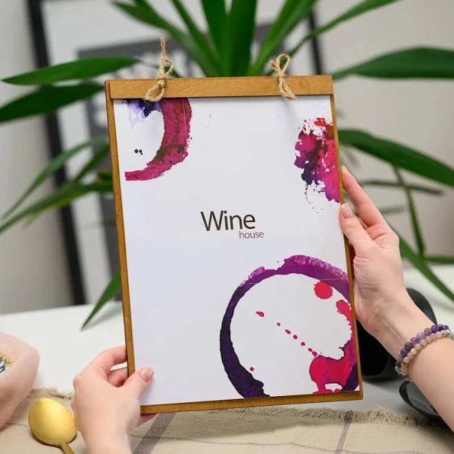 Personalized Wooden Menu Board, Custom Menu Cover for Restaurant Cafe Bar