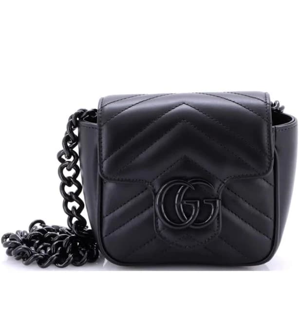 Gucci Gg Marmont Flap Matelasse Leather Mini Belt Bag