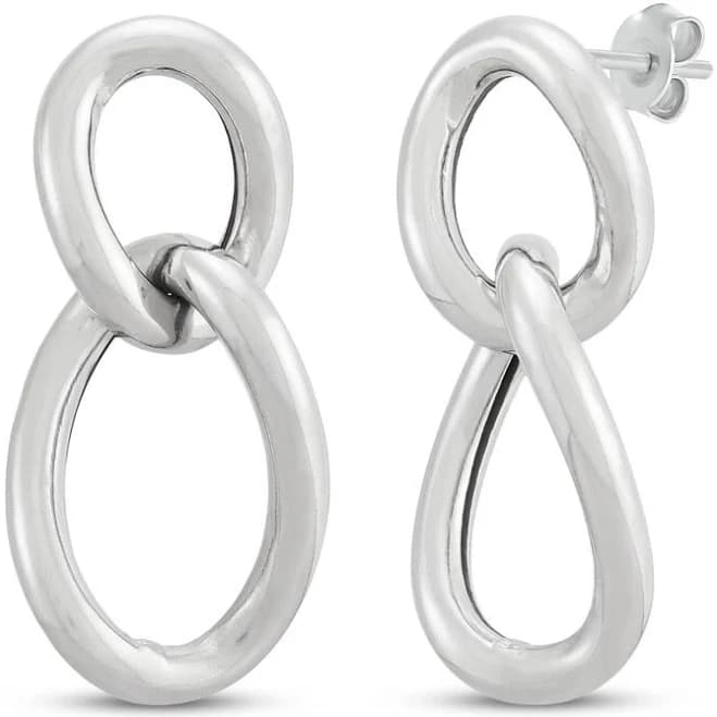 Sterling Silver Chain Link Drop Earrings