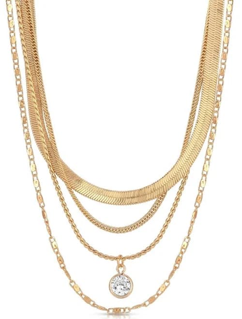 18K Gold Plated Layered Pearl Necklace