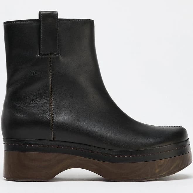 Zara Women's Platform Leather Ankle Boots