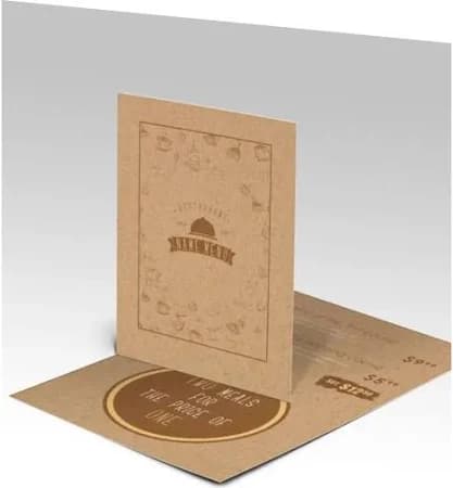Logo Custom Brown Kraft Menus