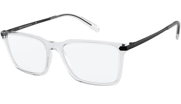 Armani Exchange 3077 Eyeglasses 8333 Clear Male Rectangle