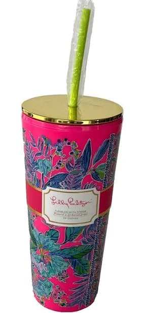 Lilly Pulitzer Tumbler W Straw 24 Oz