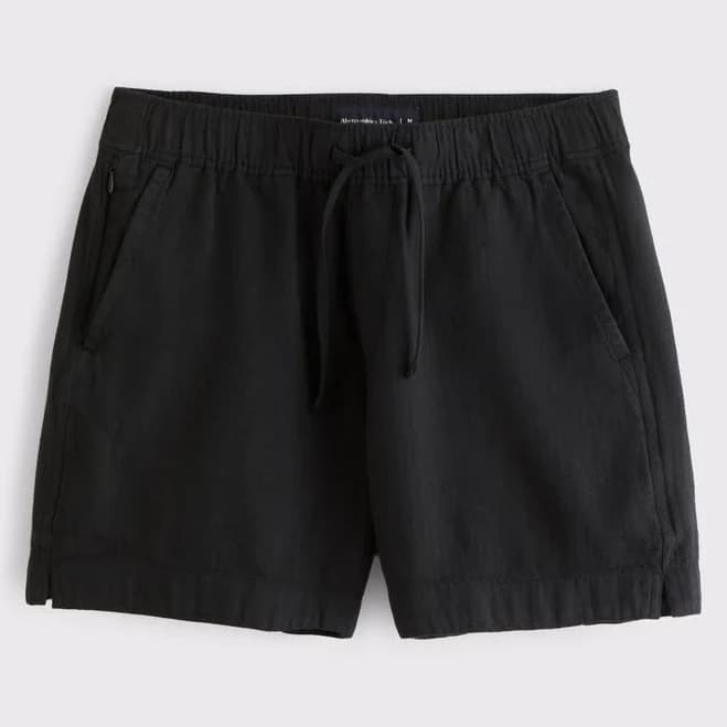 Abercrombie & Fitch Men's Linen-Blend Pull-On Shorts