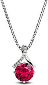 Jeulia Twist Round Cut Sterling Silver Necklace