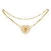 GNS Cubic Zirconia Heart Anklet Gold - SamsBeauty
