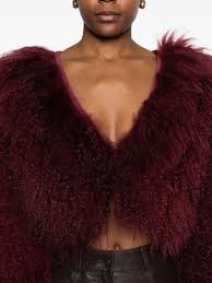 Retrofete Luxe Cropped Fur Jacket | Red | FARFETCH IL