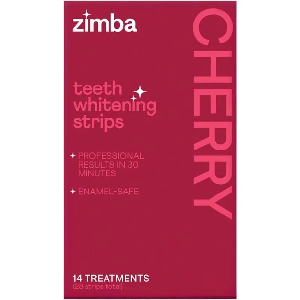 Zimba Cherry Teeth Whitening Strips 14 Treatments Whiter - Cherry