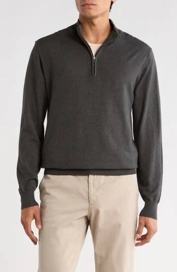 T.R. Premium Men's Slim Fit Quarter Zip Sweater