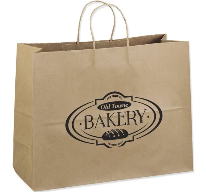 Customized Recycled Kraft Shopping Bags - Custom Print Logo Grocery Paper Bags | Custom Earth Promos