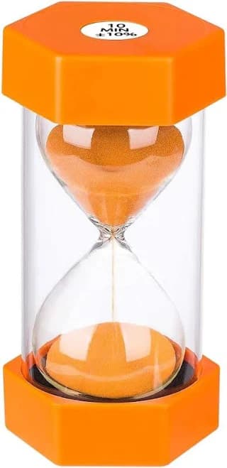Sand Timer 10 Minute Hourglass Timer: Plastic Sand Clock 10 Minutes, Large Orange Sand Watch 10 Min, Colorful Hour Glass Colorful Sandglass Timer