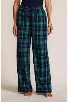 Lands' End Women's Flannel Wide Leg Sleep Pants